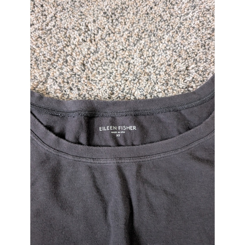 Eileen Fisher Organic Cotton Stretch A-Line Midi Dress Charcoal Grey Womens XS - Picture 3 of 4